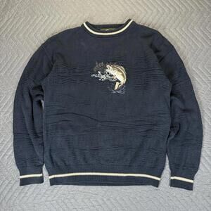 Vintage Penmans Bass Fish Knit Sweater Mens Medium